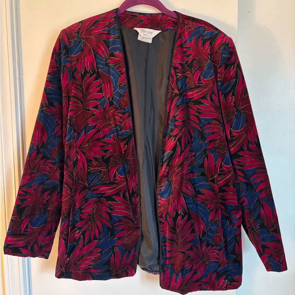 Vintage Floral Velvet Blazer